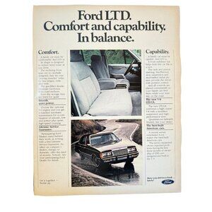 Vintage 1984 Ford Automobile Car LTD Advertisement Print Ad